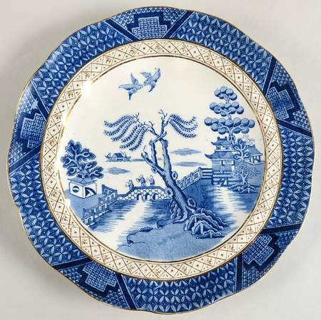 Real Old Willow Blue Luncheon Plate