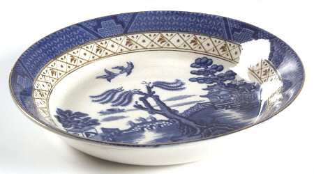 Real Old Willow Blue Coupe Soup Bowl