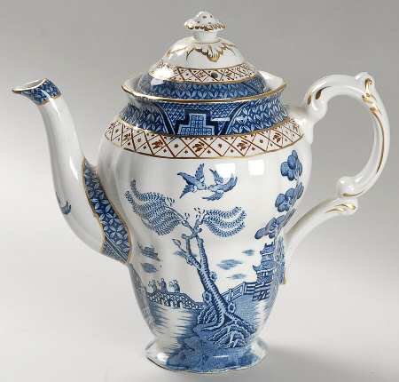 Real Old Willow Blue Small Coffee Pot & Lid