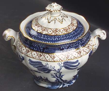 Real Old Willow Blue Sugar Bowl & Lid