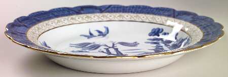 Real Old Willow Blue Large Rim Soup Bowl