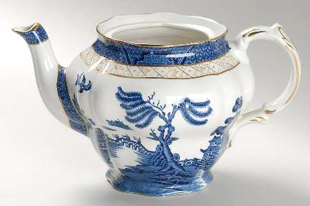 Real Old Willow Blue Teapot No Lid