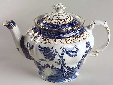 Real Old Willow Blue Small Teapot & Lid