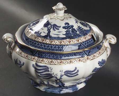 Real Old Willow Blue Tureen &  Lid