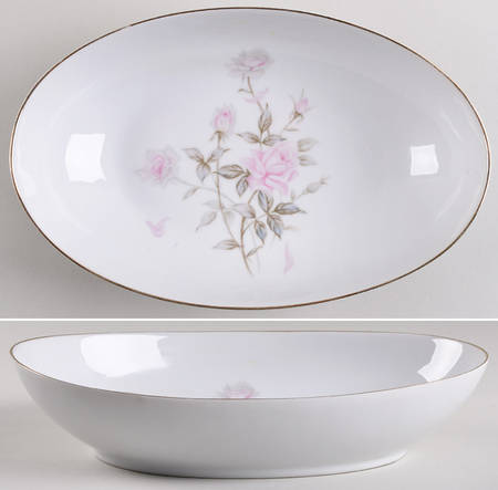 Delicia Rose 10" Oval Vegetable Bowl by Borsumy