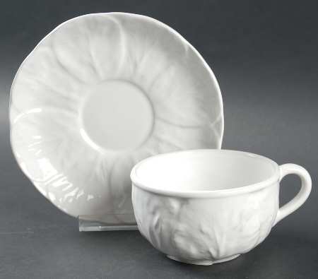 Cabbage White Flat Cup & Saucer Set