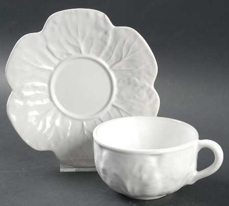 Cabbage White Flat Cup & Saucer Set