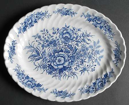 Beacon Hill Blue 12" Oval Serving Platter