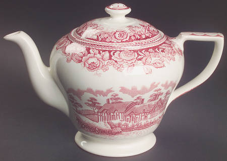 Stratford Scenes Pink Teapot & Lid