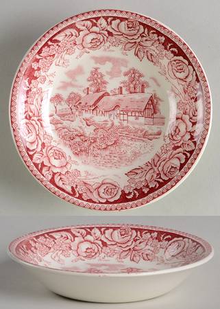 Stratford Scenes Pink Fruit/Dessert (Sauce) Bowl