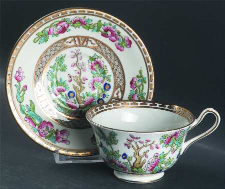 Indian Tree Footed Cup & Saucer Set by Bridgwood & Son