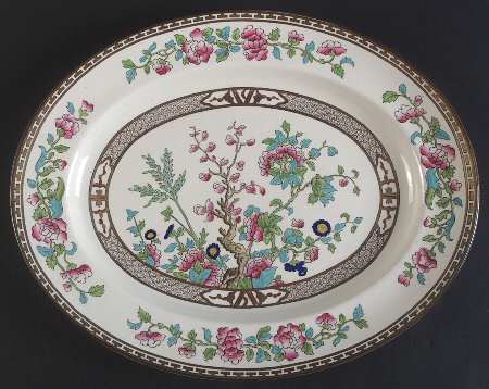 Indian Tree 14" Oval Serving Platter by Bridgwood & Son