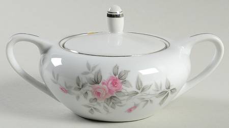 Pink Rose Sugar Bowl & Lid