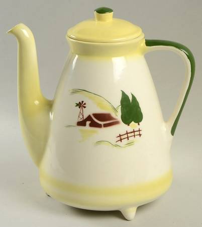 Harvest (Yellow Trim) Coffee Pot & Lid