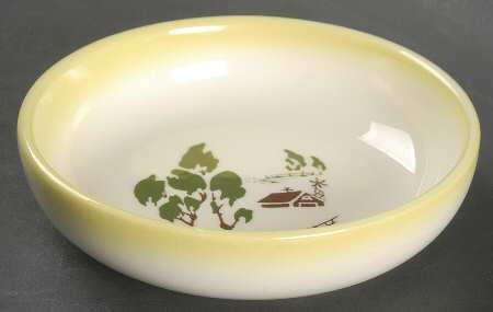 Harvest (Yellow Trim) Fruit/Dessert (Sauce) Bowl