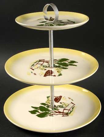 Harvest (Yellow Trim) 3-Tiered Serving Tray (DP, SP, BB)