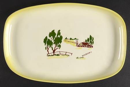 Harvest (Yellow Trim) 14" Oval Serving Platter