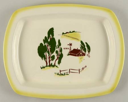 Harvest (Yellow Trim) 17" Rectangular Serving Platter