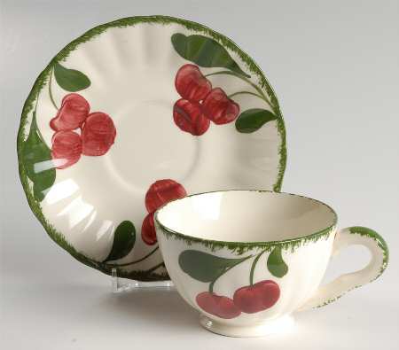 Cherry Coke Footed Cup & Saucer Set