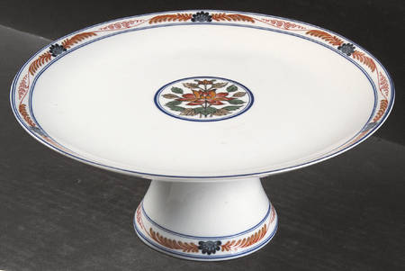 Imari Blossoms 10" Diameter Pedestal Cake Stand