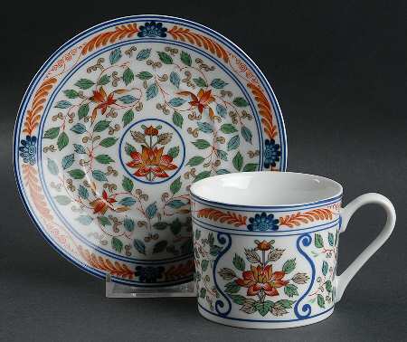 Imari Blossoms Flat Cup & Saucer Set