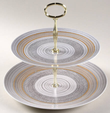 Roman Coin 6 5/8"-10"  2 Tiered Serving Tray (Dp, Sp) HC