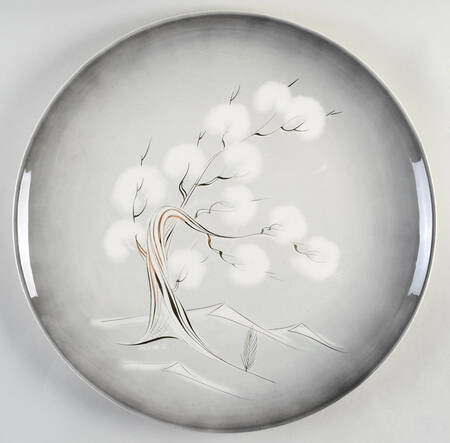 Smoke Tree Black Gray 16" Chop Plate (Round Platter)