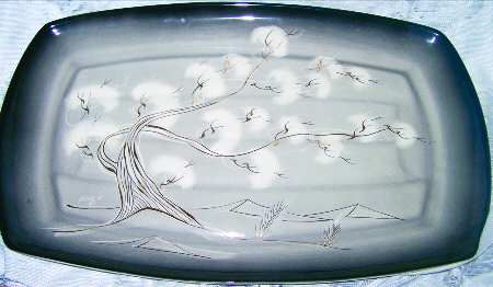 Smoke Tree Black Gray 14" Oval Serving Platter