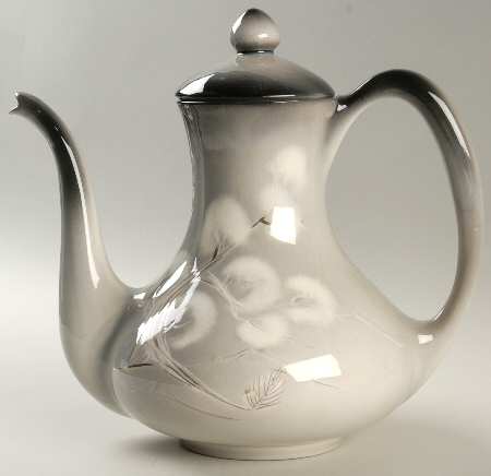 Smoke Tree Black Gray Coffee Pot & Lid