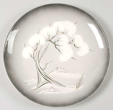 Smoke Tree Black Gray Dinner Plate