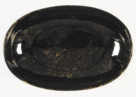 Surf Ballet (Black & Gold) 13" Oval Vegetable Bowl