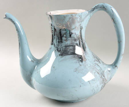 Surf Ballet (Turquoise & Platinum) Coffee Pot No Lid