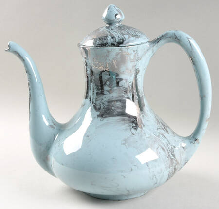 Surf Ballet (Turquoise & Platinum) Coffee Pot & Lid