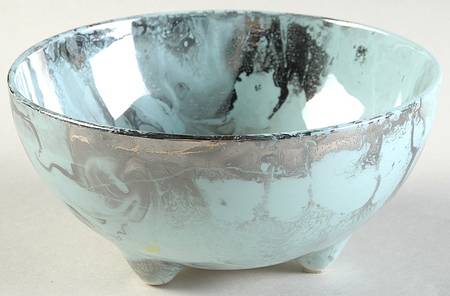 Surf Ballet (Turquoise & Platinum) Coupe Soup Bowl