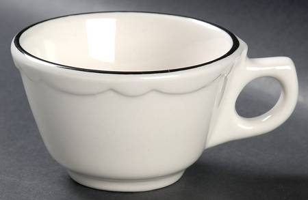 Manhattan Black Flat Cup by Buffalo Pottery