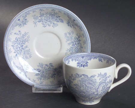 Asiatic Pheasants Blue Flat Cup & Saucer Set