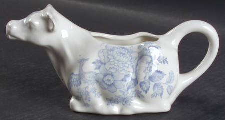 Asiatic Pheasants Blue Cow Creamer