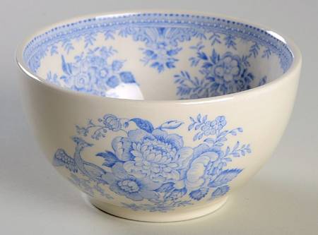 Asiatic Pheasants Blue Cranberry Bowl