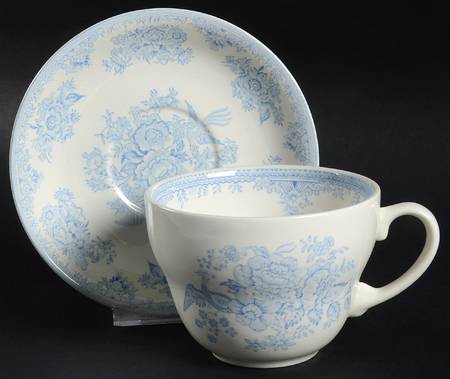 Asiatic Pheasants Blue Breakfast Cup & Saucer Set