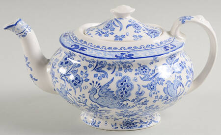 Blue Bird-Regal Peacock Teapot & Lid