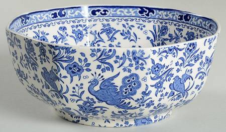 Blue Bird-Regal Peacock 8" Hexagonal Bowl