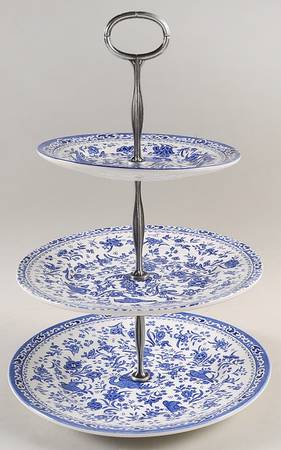 Blue Bird-Regal Peacock 3-Tiered Serving Tray (DP, SP, BB)
