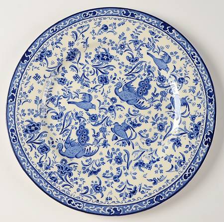 Blue Bird-Regal Peacock Dinner Plate