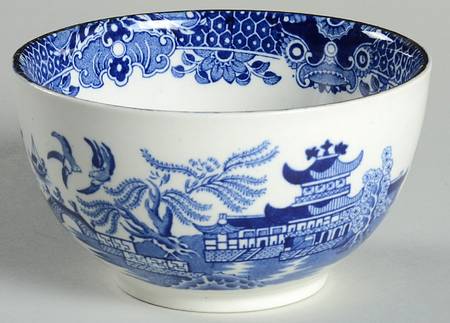 Willow Blue (Gold Trim) Cranberry Bowl