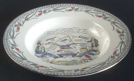 Farmers Arms (Gold Trim) Rim Soup Bowl