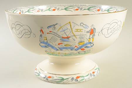 Farmers Arms (Gold Trim) Punch Bowl