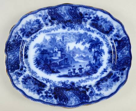 Non Pareil (Flow Blue) 13" Oval Serving Platter