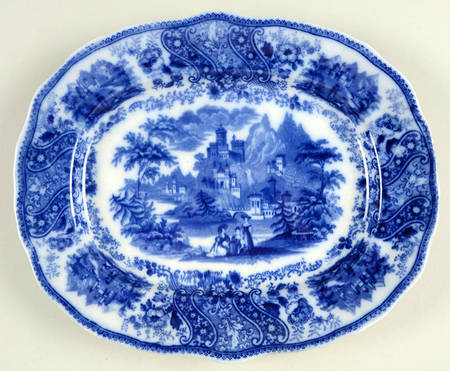 Non Pareil (Flow Blue) 11" Oval Serving Platter