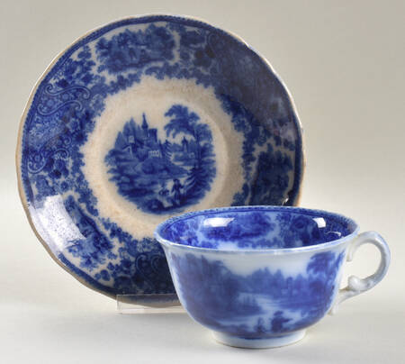 Non Pareil (Flow Blue) Oversized Cup & Saucer Set