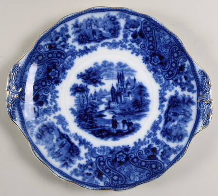 Non Pareil (Flow Blue) Handled Cake Plate